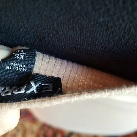 EXPRESS Vintage 90s Sequined Ribbed Tank Tan XS - Picture 5 of 5